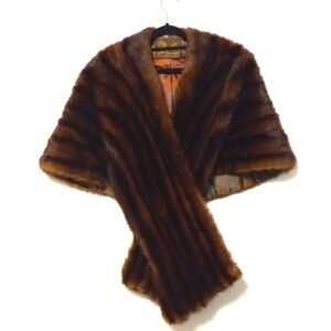 BRILL'S of Oakland VINTAGE American Brown Ranch Mink Shoulder Wrap